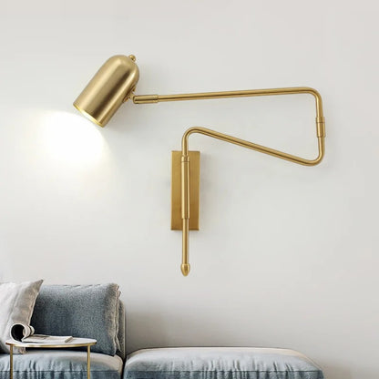 Arvel Minimalist Iron Swing Arm Wall Light | Celestre