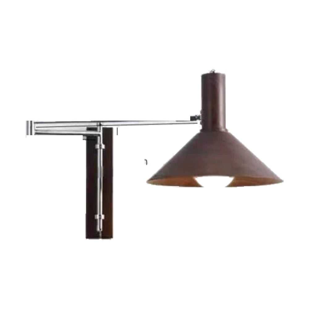 Dalvi Mid Century Walnut Effect Swing Arm Wall Light | Celestre