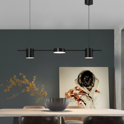 Ellin Nordic Linear LED Chandelier Black 3 Heads | Celestre