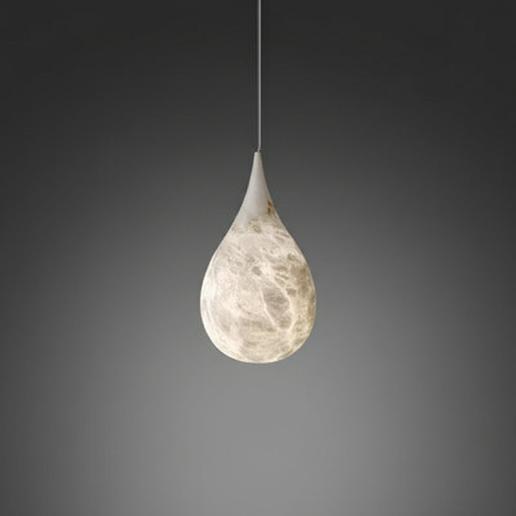Fyna Alabaster Teardrop Pendant Light D 20 cm x H 45 cm | Celestre