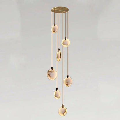 Lenzi Spanish Alabaster Disc Chandelier 7 Heads | Celestre