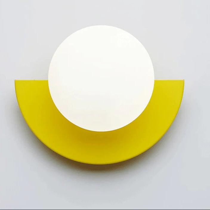 Tini Semi Circle Globe Wall Light Yellow | Celestre