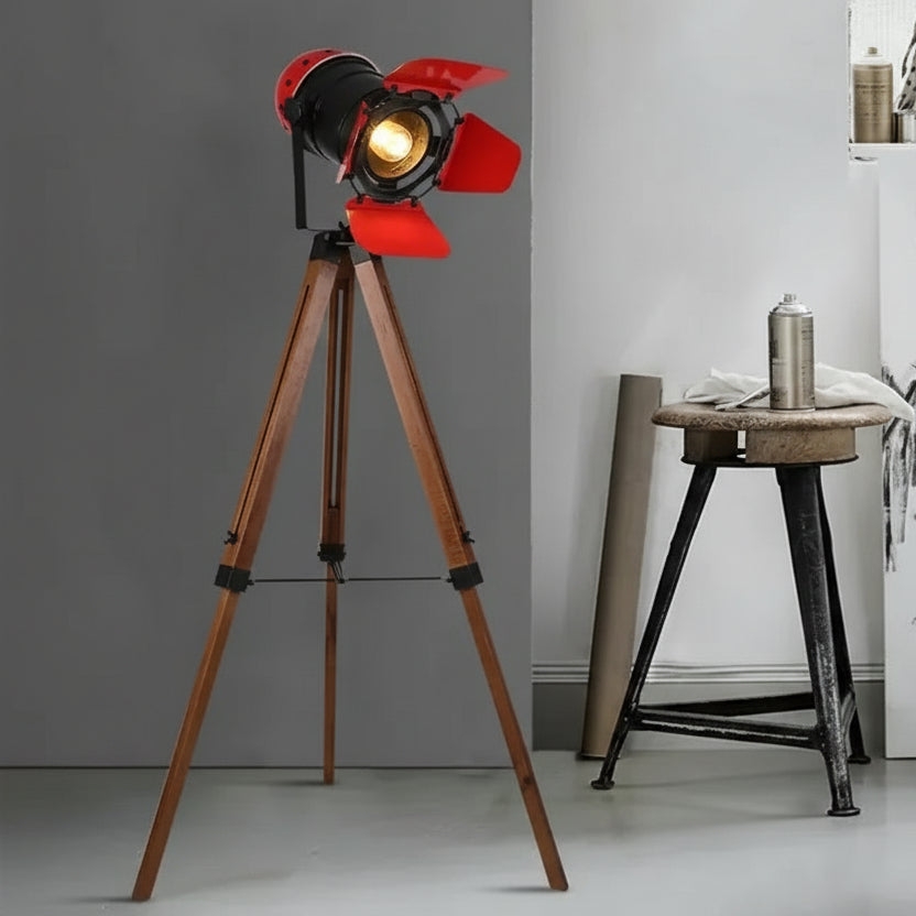 Blin Vintage Tripod Floor Lamp Red | Celestre