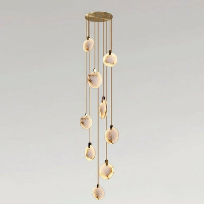 Lenzi Spanish Alabaster Disc Chandelier 9 Heads | Celestre