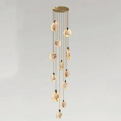 Lenzi Spanish Alabaster Disc Chandelier 12 Heads | Celestre