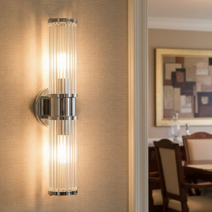 Elix Nordic Tube Wall Light Silver Double | Celestre