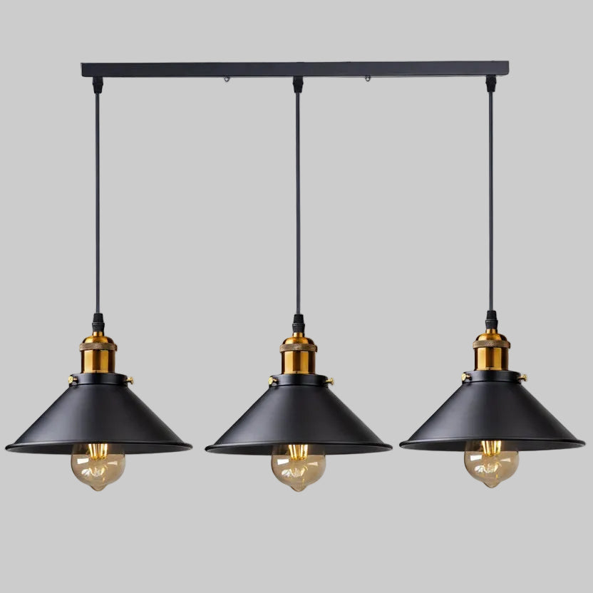 Rilo Conical Pendant Light 3 Heads Linear | Celestre