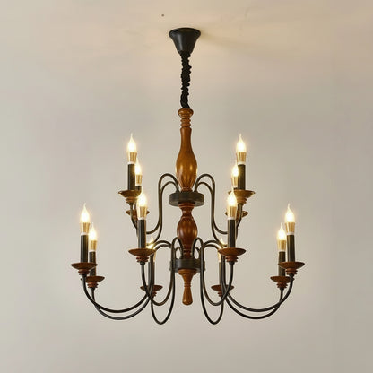 Avix Wooden Candelabra Chandelier 12 Heads | Celestre