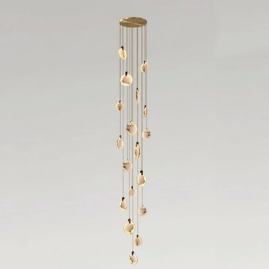 Lenzi Spanish Alabaster Disc Chandelier 18 Heads | Celestre