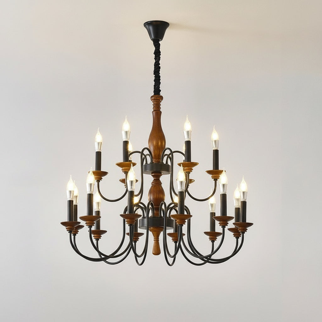 Avix Wooden Candelabra Chandelier 18 Heads | Celestre