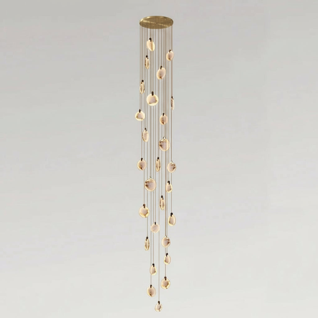 Lenzi Spanish Alabaster Disc Chandelier 27 Heads | Celestre