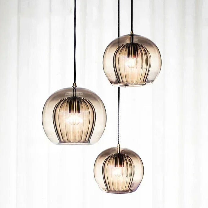 Calen Glass Globe Pendant Light Amber | Celestre