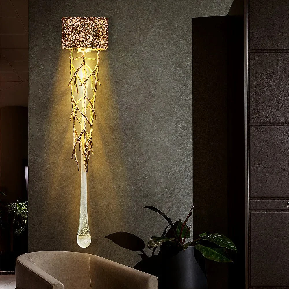 Feir Branch Teardrop Wall Light Gold | Celestre
