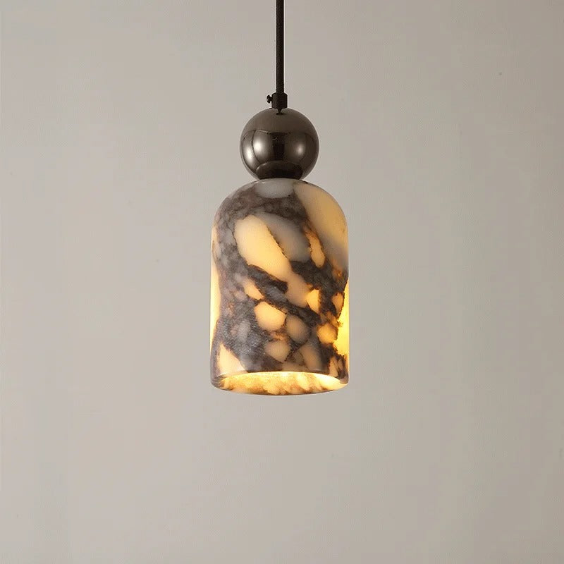 Veles Marble Cylindrical Ball Pendant Light | Celestre