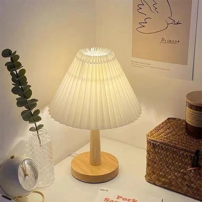 Hira Japandi Pleated Table Lamp White | Celestre