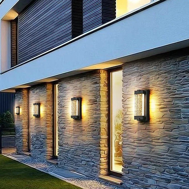Lari Crystal Bubble Glass Outdoor Wall Light | Celestre