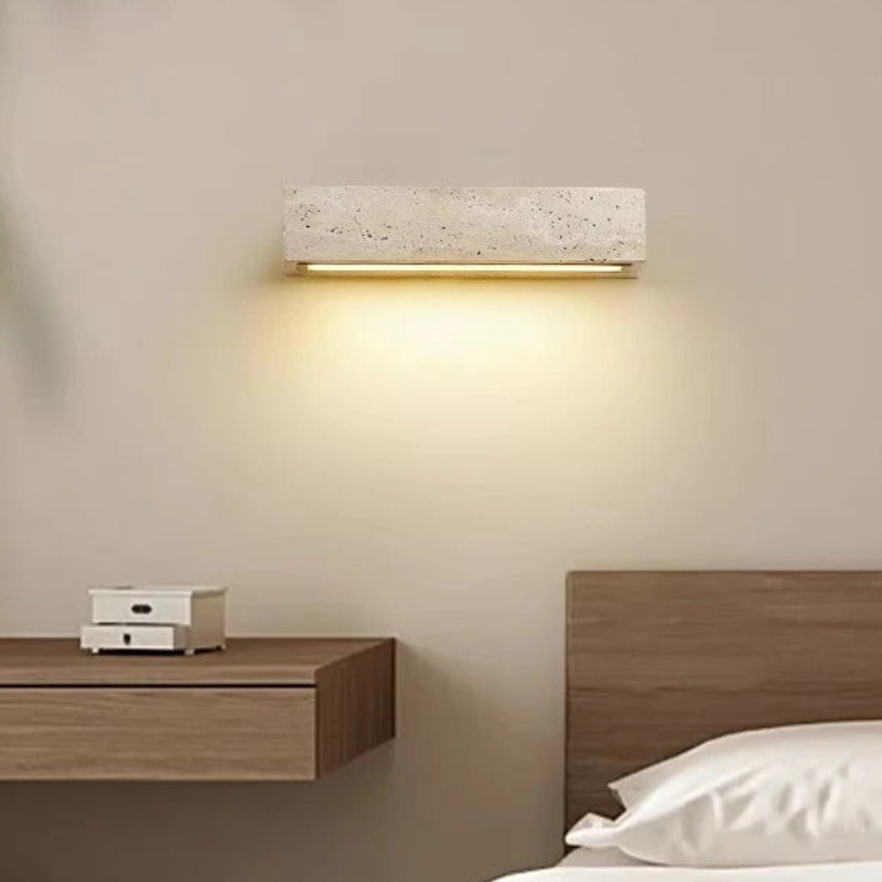 Divo Travertine Block Outdoor Wall Light L 24 cm | Celestre