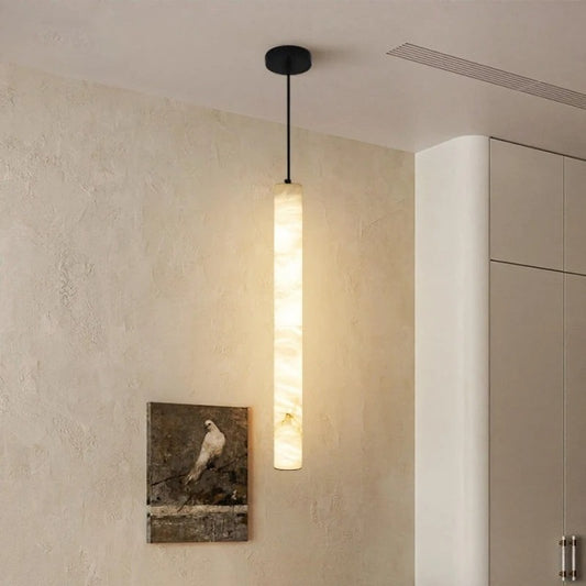 Fina Cylindrical Alabaster Pendant Light | Celestre