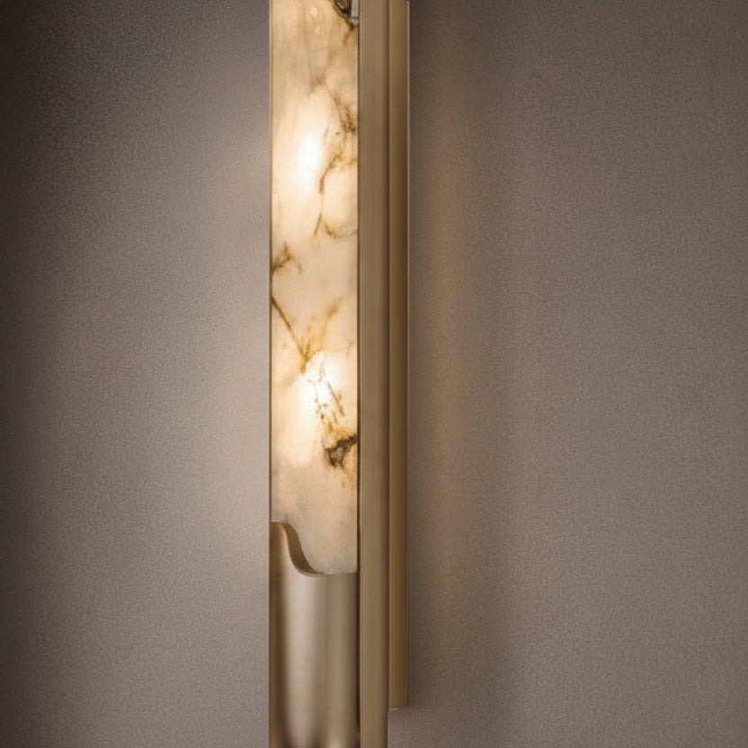 Aris Inset Marble Long Wall Light | Celestre