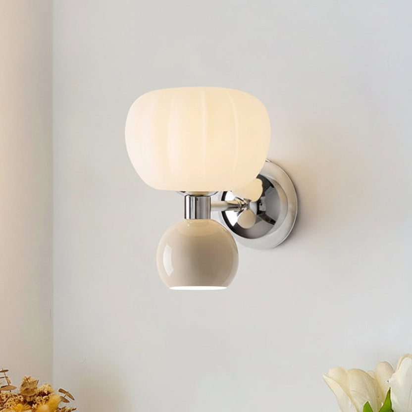 Newa Pleated Melon Wall Light Beige | Celestre