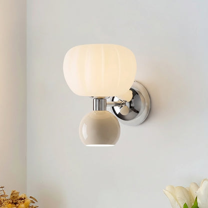Newa Pleated Melon Wall Light Beige | Celestre