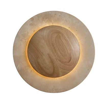 Roze Travertine Round Backlit Wall Light | Celestre