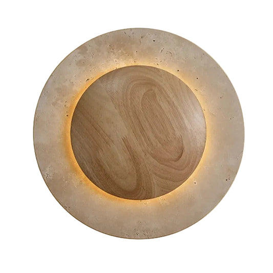 Roze Travertine Round Backlit Wall Light | Celestre