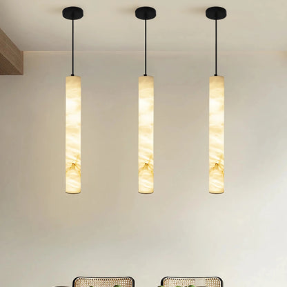Fina Cylindrical Alabaster Pendant Light | Celestre