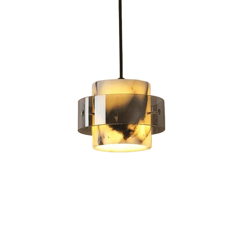 Qivo Cylindrical Marble Pendant Light | Celestre