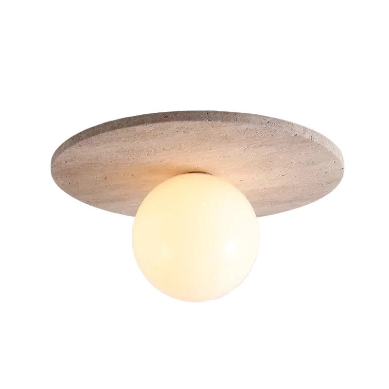 Tyze Travertine Disc Globe Ceiling Light | Celestre