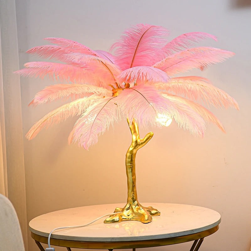 Virel Feather Floor Lamp Purple H60 cm-25 Feathers | Celestre