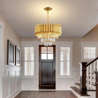 Pixa Round Tiered Crystal Chandelier | Celestre