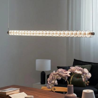 Zola Linear Rings Flute Pendant Light Gold L 150 cm | Celestre