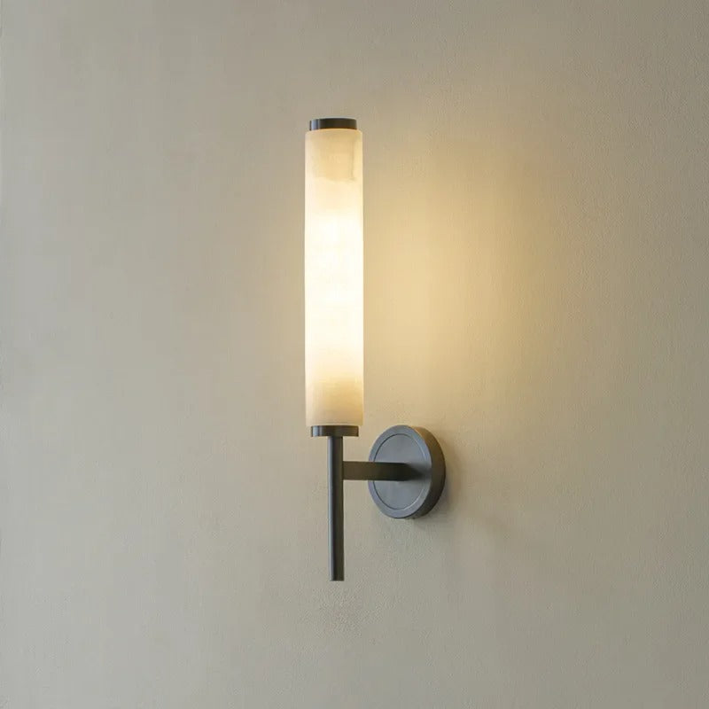 Arlo Alabaster Cylindrical Wall Sconce | Celestre