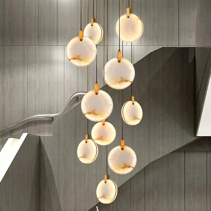 Lenzi Spanish Alabaster Disc Chandelier | Celestre