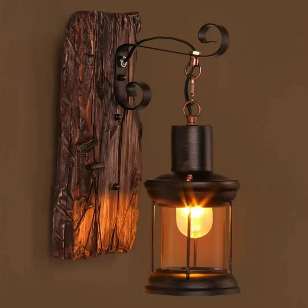 Felya Vintage Wooden Wall Lantern Rectangular | Celestre