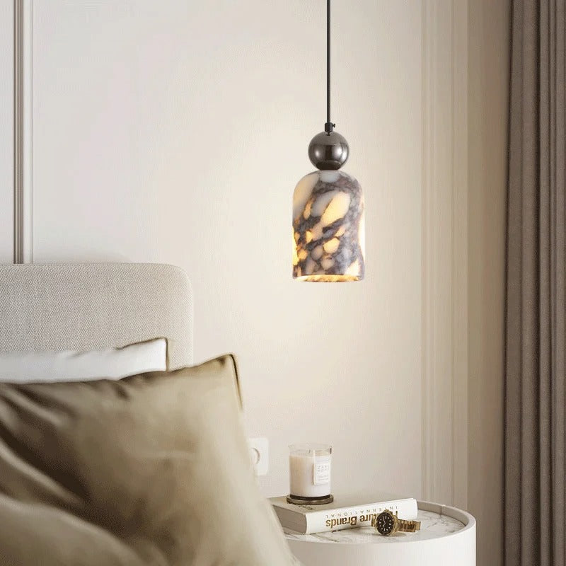 Veles Marble Cylindrical Ball Pendant Light | Celestre