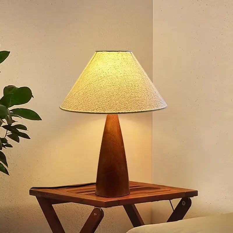 Livy Conical Wooden Wabi-Sabi Lamp Table Lamp | Celestre