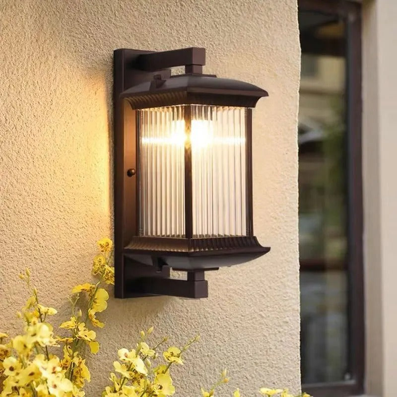 Ilyx Outdoor Fluted Glass Wall Light | Celestre