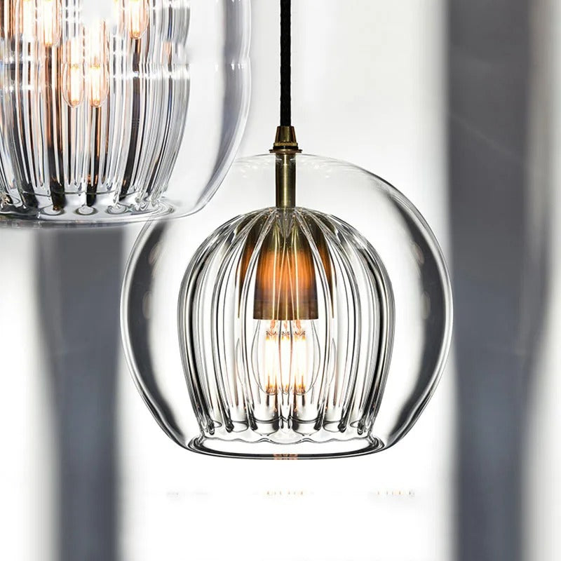 Calen Glass Globe Pendant Light Smoky Gray | Celestre