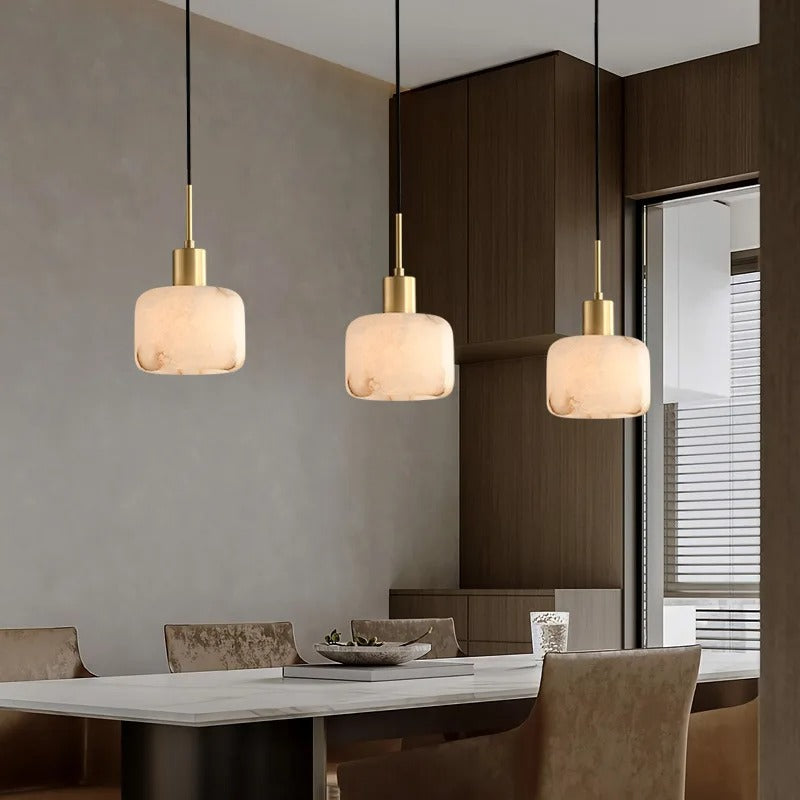 Lira Dome Alabaster Pendant Light | Celestre