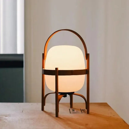 Veya Lantern Table Lamp Walnut Large | Celestre