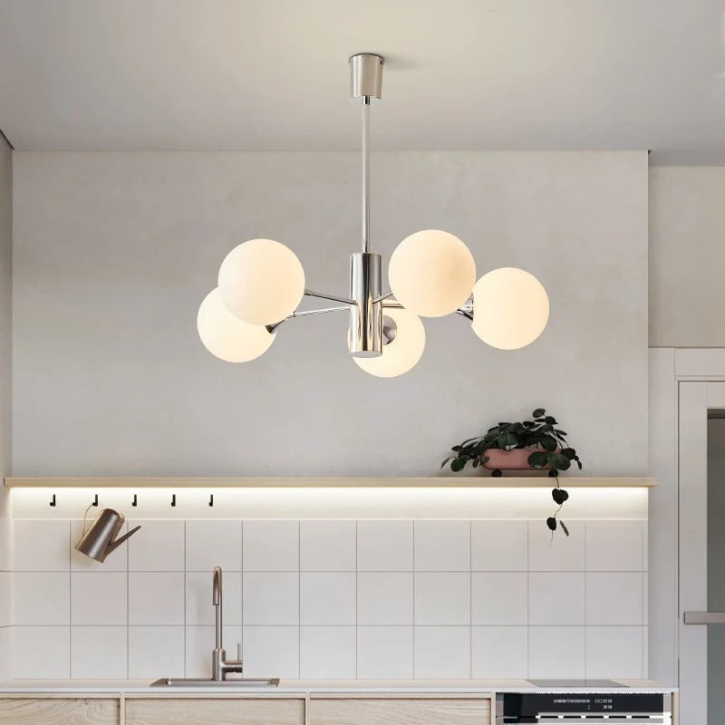 Bero Bauhaus Chrome Chandelier 5 Heads | Celestre