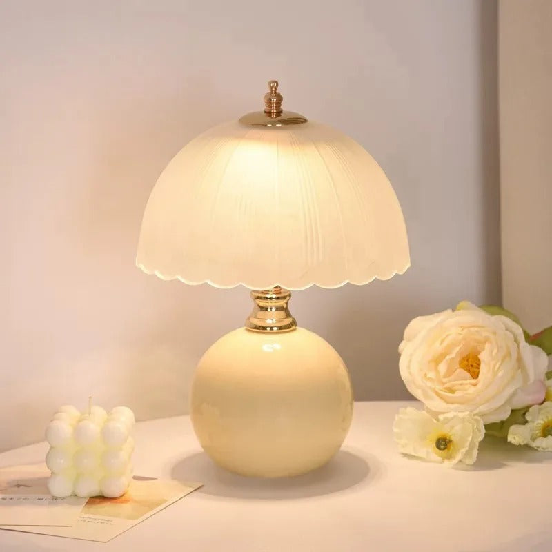 Limo Scalloped Table Lamp Cream | Celestre