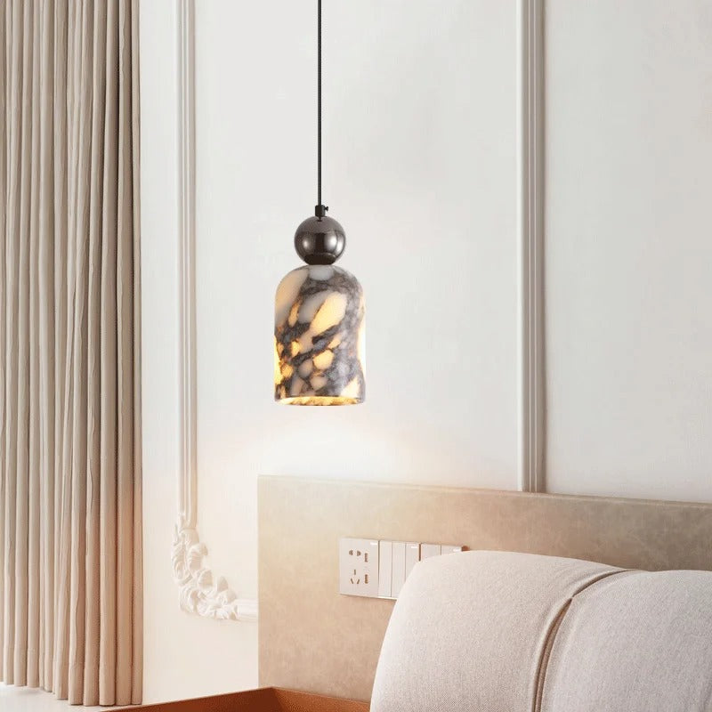 Veles Marble Cylindrical Ball Pendant Light | Celestre