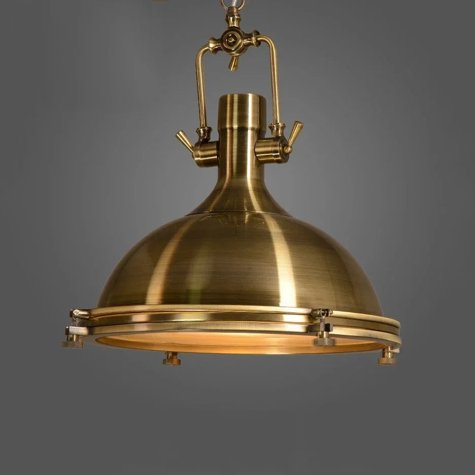 Torvo Industrial Nautical Dome Pendant Light Gold | Celestre