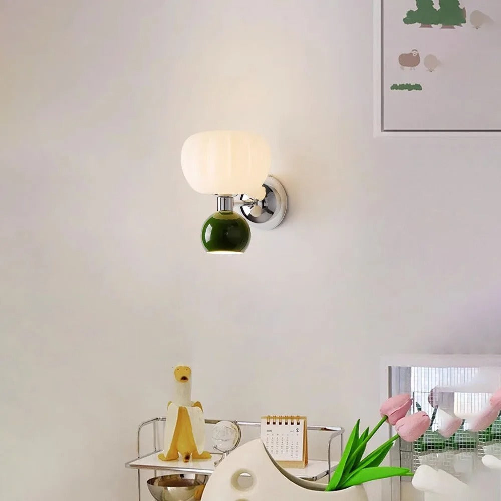 Newa Pleated Melon Wall Light Green | Celestre