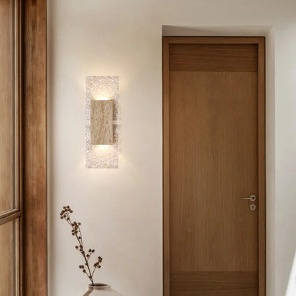 Liwa Travertine Bidirectional Wall Light | Celestre