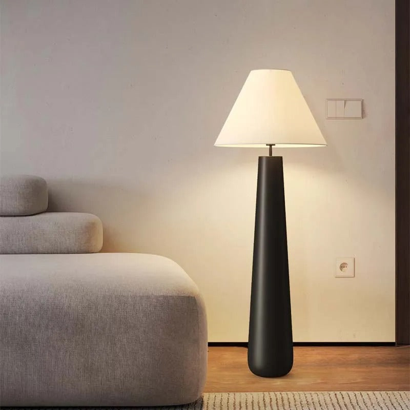 Hely Tapered Floor Lamp Black Flax | Celestre