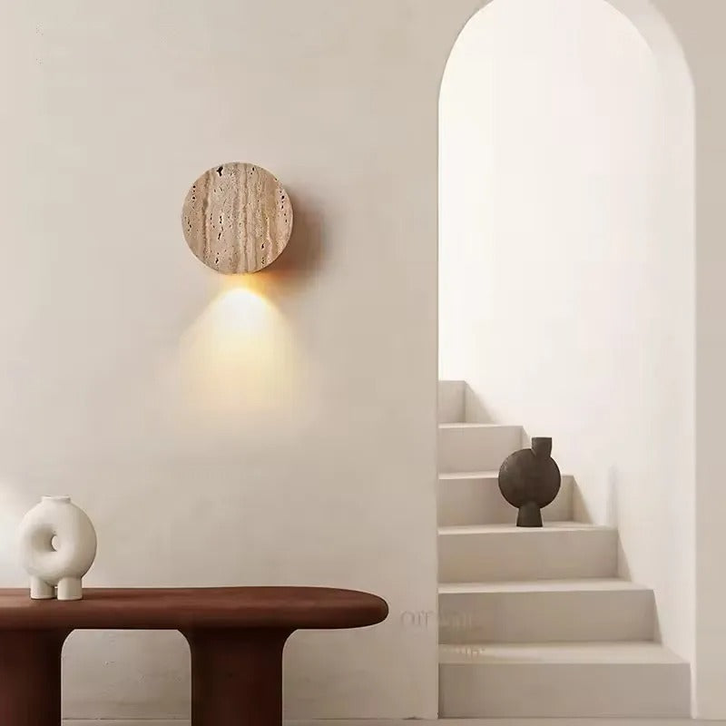 Boro Wabi-Sabi Travertine Wall Light | Celestre